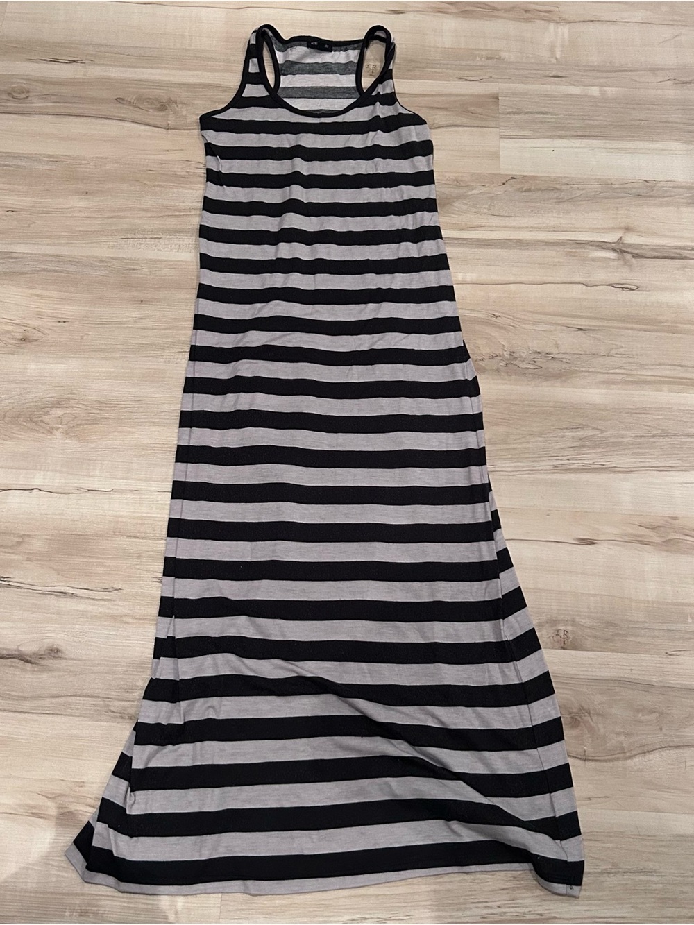 Size small Striped Racerback Maxi Dress in Black and Gray